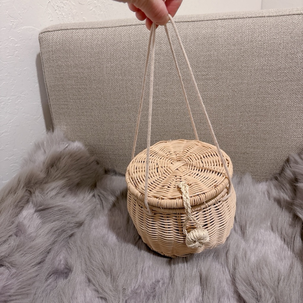 Zara Tan Woven Basket Bag